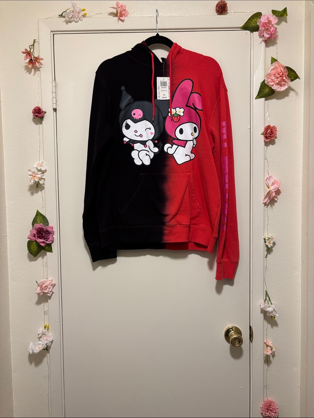 My Melody & Kuromi Black and Red Graphic Crewneck Sweatshirt